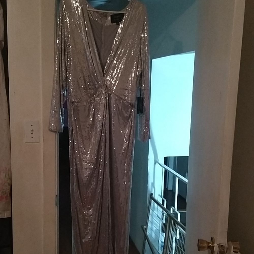 Brand New Silver Sequins Dress